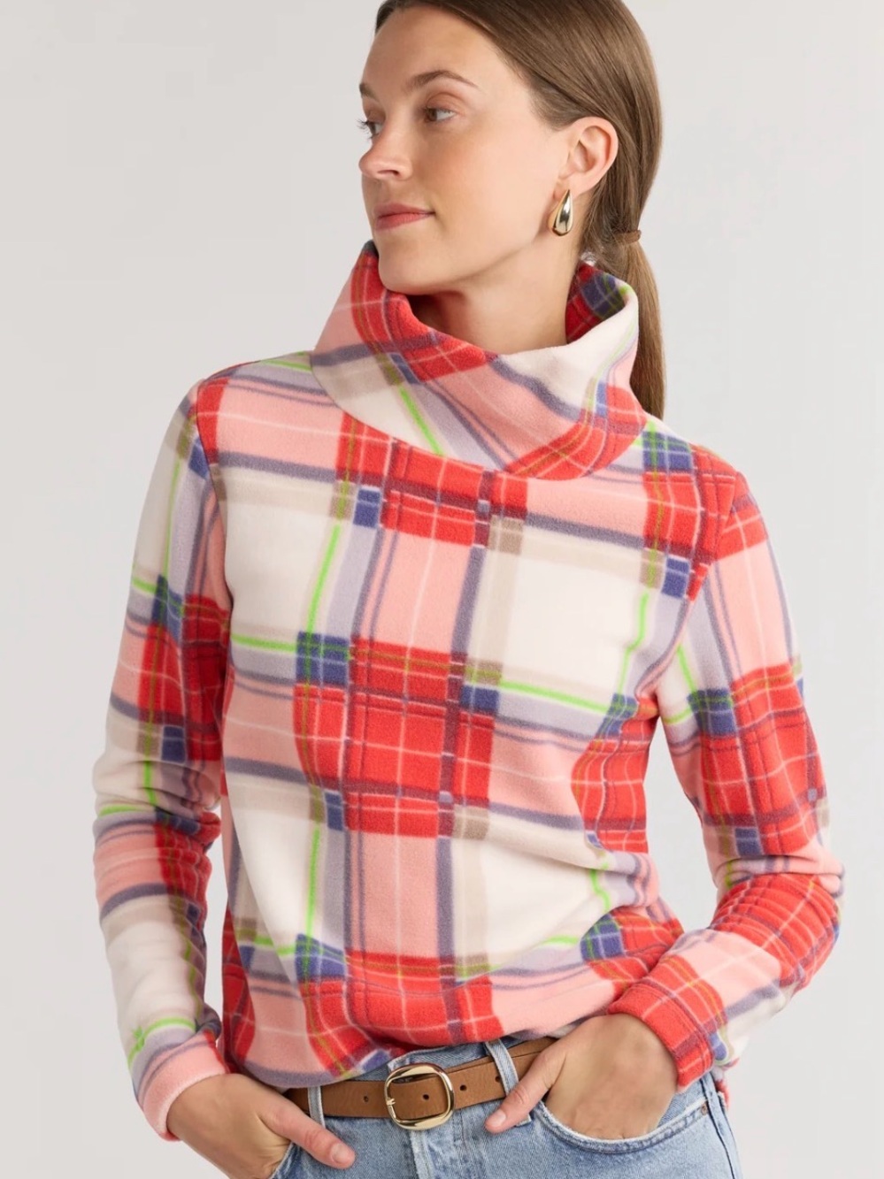 NWT Dudley Stephens Fall Plaid Greenpoint Turtleneck